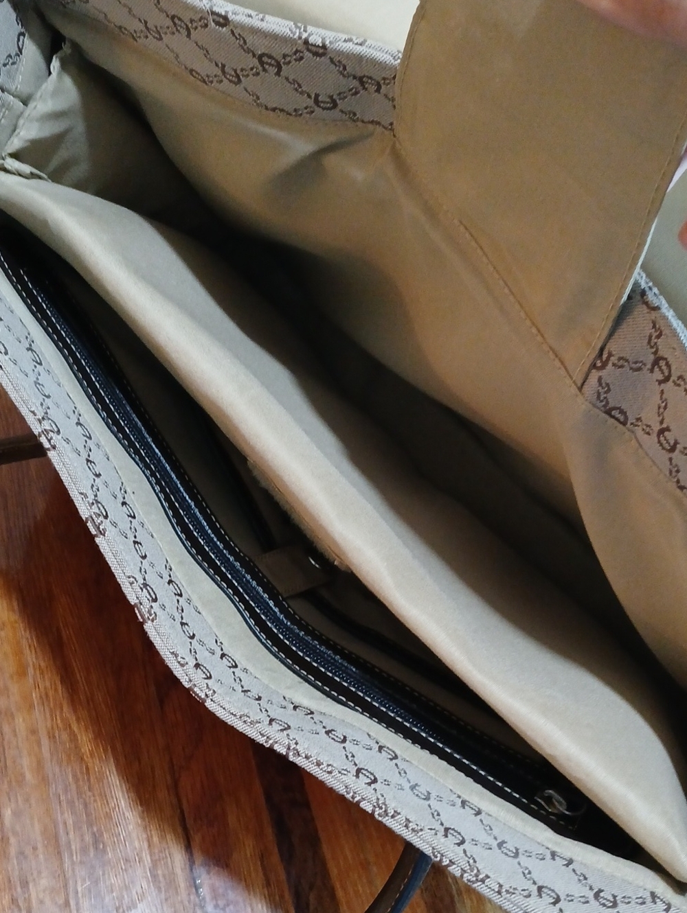Etienne Aigner Leather/Canvas Laptop Satchel Tote Briefcase - Picture 9 of 15